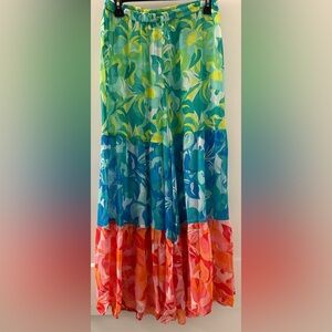 Bleu By Rod Beattie Stylish Summer Escapes Tiered Coverup Palazzo Pants Sz M NWT